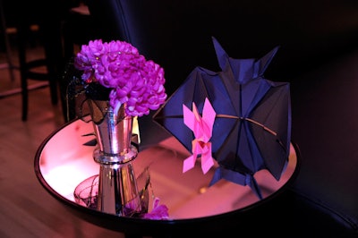 The Origami Society of Toronto created black bats and pink birds for the event.