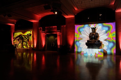 Westbury National Show Systems highlighted the ROM artifacts on the dance floor during the party.