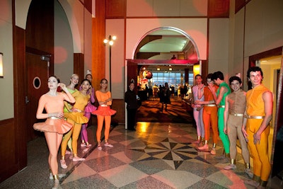 A.B.T. dancers in colorful costumes greeted guests.