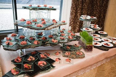 For one of several tasting stations, Ritz-Carlton chefs prepared charcuterie plates.