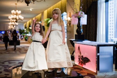 Young models showcased flower girl dresses from Vera Wang Chicago.
