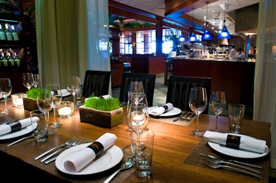 The chef's table, to the right of the main entrance, seats 12.