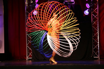 The finale 'Young At Heart' production included a showcase of children's games that require physical activity, like a hula hoop.