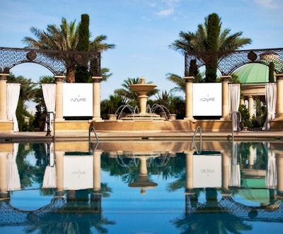 Private cabanas hold 10 guests each.
