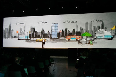 Samsung launched the new Galaxy S at C.T.I.A. with a 98-foot-long screen.