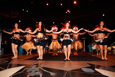 Tahitian dance troupe Nonosina performed at the premiere of 3-D Imax Surf film The Ultimate Wave Tahiti in February at the California Science Center in Los Angeles.