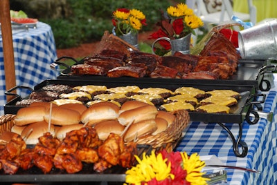 In addition to its barbecue menu, A Joy Wallace's new service can also provide linen and decor for a full picnic atmosphere.