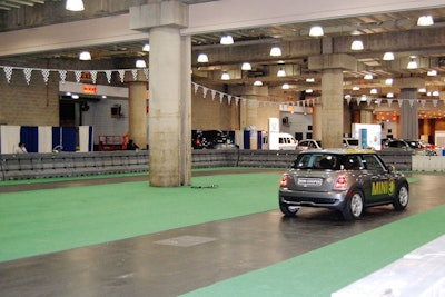 The auto show and Green Car Journal teamed up for a test track on the show floor that lets guest take a spin in a variety of electric cars.