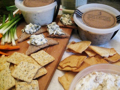 For casual appetizers, Kors d'Oeuvres makes dips and spreads.