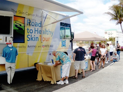 South Florida residents lined up outside the RV for their free full-body scans by local dermatologists during the tour's five days in the area.