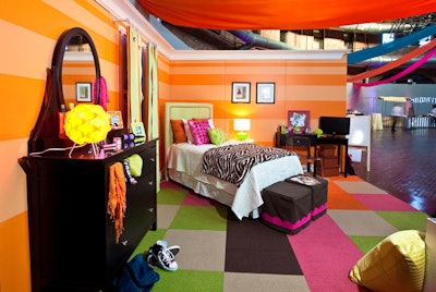 The teen girl's room vignette was vibrant and fun, with work by the ASID New England Board of Directors.