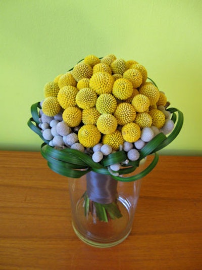 Flower arrangements from Pollen incorporate blooms such as billy balls.