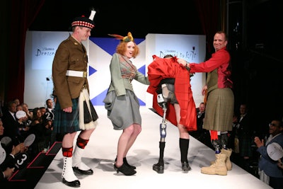 For the first time, Friends of Scotland invited three veterans to walk the catwalk and emphasize the event's beneficiaries.