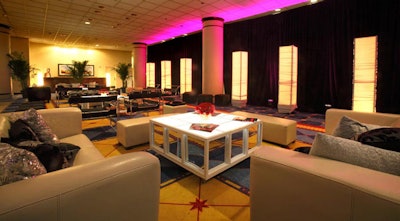 Capital Events and Decor provided leather couches for the Washington Life lounge, hosted by the event's magazine sponsor.
