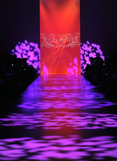 Pink lighting filled the room for a presentation by designer Jules Power.