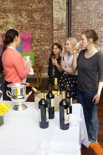 Representatives from Brooklyn wine shop Picada y Vino led the editors through a tasting of organic wines.