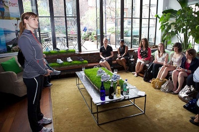 The final part of the event gave editors quick statistical rundowns from New Balance execs in the venue's penthouse.