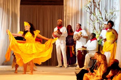 La Fortuna Dance Company performed a traditional African dance number prior to the fashion show.