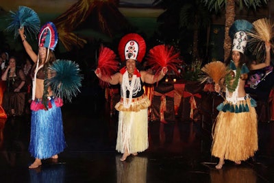 Polynesian dancers performed during dinner.