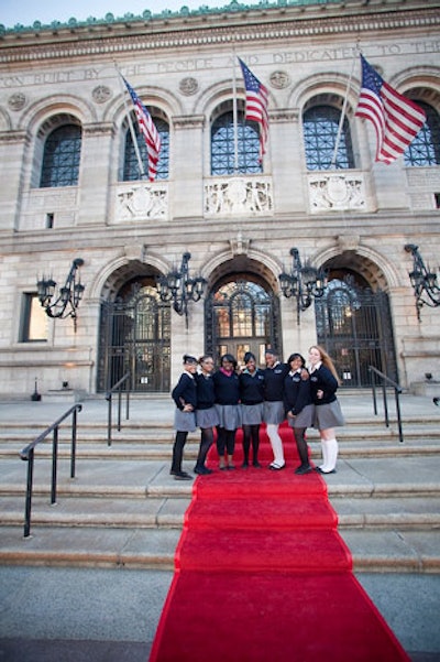 A red carpet marked the entrance into the museum, and many of the I.C.S.F. students were in attendance.