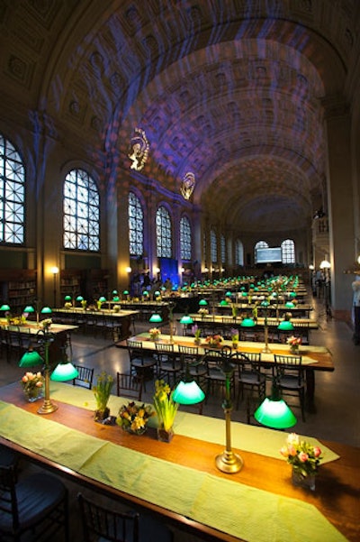 ALPS washed the ceiling of Bates Hall with sparkling lighting and custom gobos.