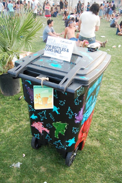 Global Inheritance was behind the festival's eco-minded initiatives, which included artist-designed recycling bins.
