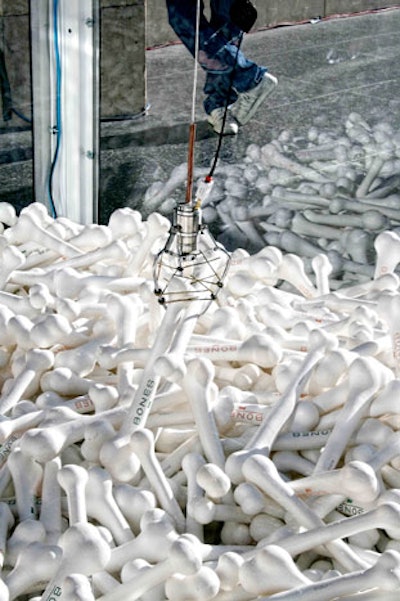 Players picked from a pile of 2,500 logo bones to win cash.