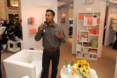 In the entertaining room, PJ Acosta of Studio AG demonstrated techniques in floral design.