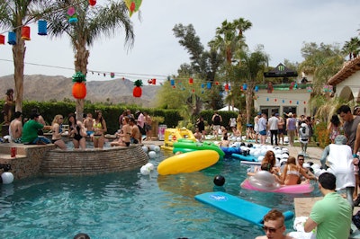Even with a more targeted guest list this year, Anthem's pool party still packed in a tight crowd.