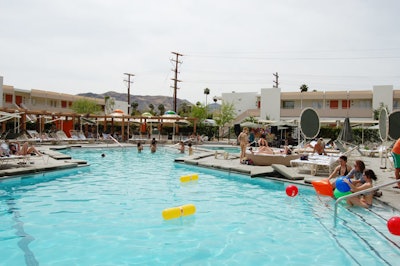 The Ace Hotel was home to a long weekend of pool parties, sponsored by brands like the hotel's ongoing partner, Levi's.