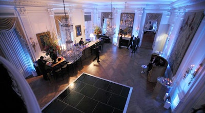 André Wells added a bar and hightop tables covered in bronze to the ballroom.