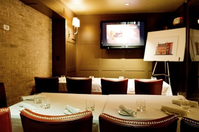 A private dining room seats 40 and includes an audiovisual setup.