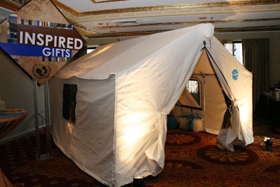 During the cocktail reception, guests could peek inside a 10- by 12-foot field tent that Unicef workers employ. Inside the tent, supplies such as bed nets and polio vaccines were on display.