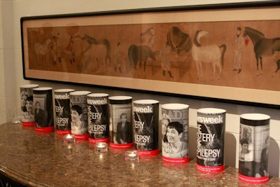 Jasculca/Terman and Associates donated the decor, which included rolled-up copies of the covers of Parade and Newsweek magazines. Both publications recently featured in-depth reports on epilepsy.