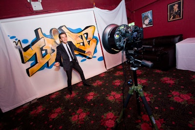 Photographer Carlos Andrés Varela provided equipment that allowed guests to snap photos of themselves using a remote control.