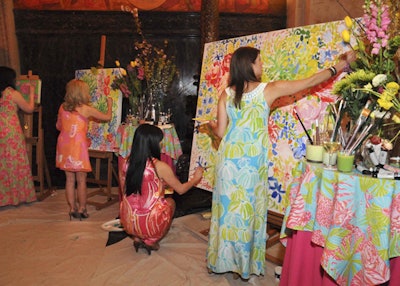 Lilly Pulitzer textile designers were part entertainment, part brand ambassadors, and part fund-raisers. (Their work was auctioned off for the museum.) No wonder they were too busy to turn around and smile.
