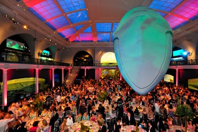 Lighting by Bentley Meeker was the decor star at the Museum of Natural History's Museum Dance.