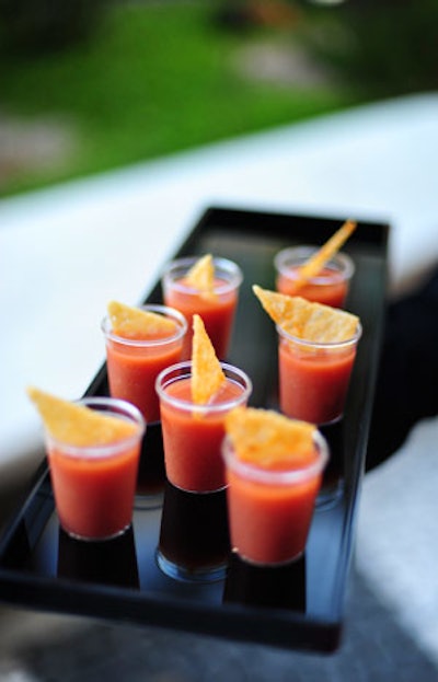 Thierry's also served chilled watermelon gazpacho with a Parmesan crisp.
