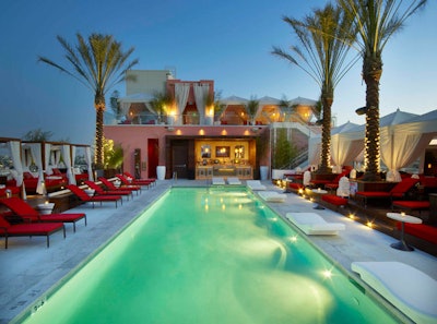 Cabanas line the pool area at Drai's.