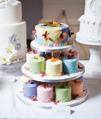 The display of wedding cakes, which were also featured in Bonnie Gordon's Cake Show at Artscape Wychwood Barns on Sunday, provided a focal point in the room.