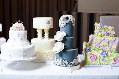 Cake designer Bonnie Gordon, who runs the Bonnie Gordon School, called on 25 students to create 25 wedding cakes in honour of Weddingbells' 25th anniversary.