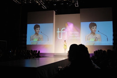 CBC News Now anchor Anne-Marie Mediwake hosted the runway show.