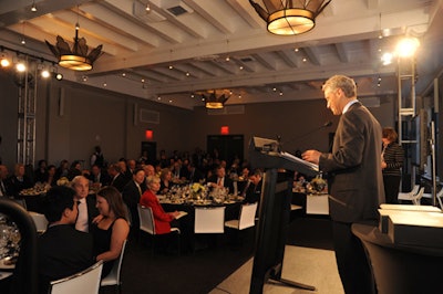 Special guest Rahm Emanuel spoke to the 150 dinner guests.