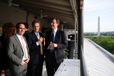 The Week's Steven Kotok, Bill Falk and Frank Wilkinson on the roof of the W.