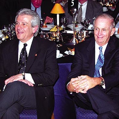 New York Society Association Executives (NYSAE) executive director Joel Dolci (left) sat with Marriott International's Bill Marriott, who was honored at NYSAE's luncheon the next day.