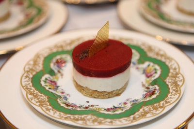French influence carried through to dessert, a raspberry coeur à la crème.