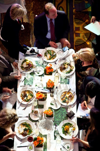 The second course was filet mignon and cassoulet of spring beans, sugar snap peas, and rosemary.