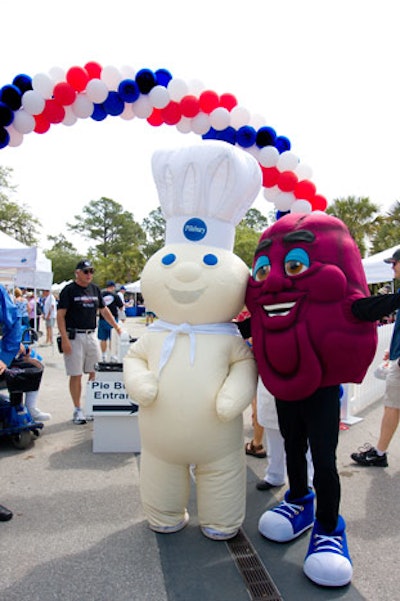 The Pillsbury Dough Boy and California Raisin made appearances at Lakeside Park.