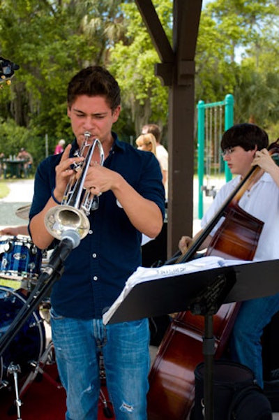 The Lake Brantley High School jazz band performed at the festival on Saturday morning.