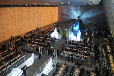 Celebrating the museum's spring 2008 exhibition 'Superheroes: Fashion and Fantasy,' Nathan Crowley, the production designer from Batman Begins and The Dark Knight, and Avila evoked Superman's Fortress of Solitude, complete with ice-crystal-like forms in the Temple of Dendur's pool.